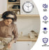 HITO 10 Inch Silent Wall Clock, Battery Operated, Non-Ticking, Glass Cover, Silver Aluminum Frame, Home Decor