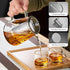 Glass Teapot 18.6 oz, Borosilicate Glass Tea Pot with Detachable Stainless Steel Infuser for Loose Leaf Tea
