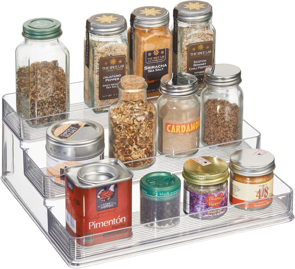 iDesign 3-Tier Spice Rack Organizer, Clear, Made in USA
