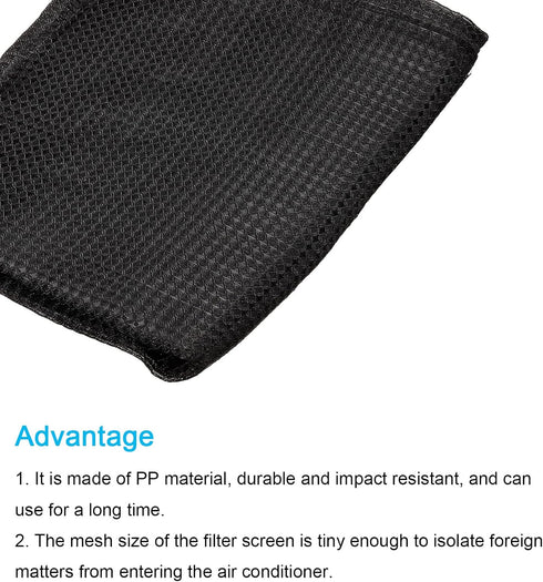 PATIKIL Air Conditioner Air Filter Material 47.2" x 39.4", Plastic Dustproof Filtering Mesh Screen for AC, Black