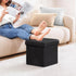 Black,12.6"x12.6"x12.6" PINPLUS Storage Ottoman Cube Square Shaped Ottomans with Storage Foot Stool Footrest for Lving