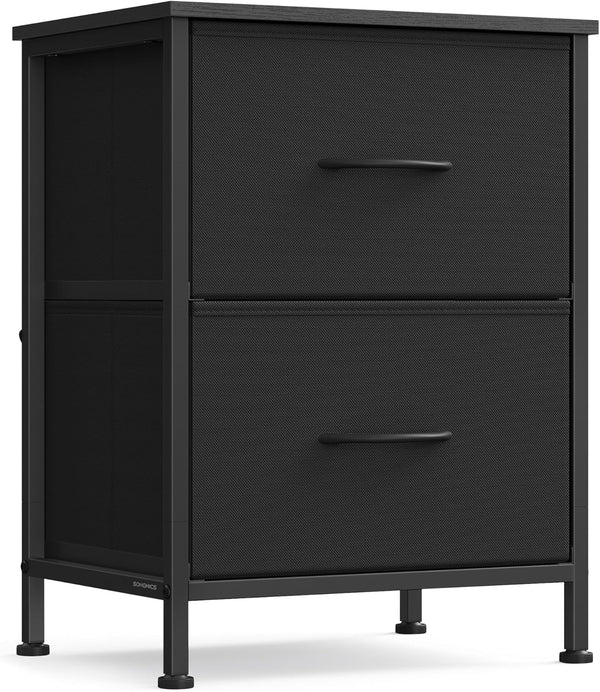 SONGMICS Dresser for Bedroom, Chest of Drawers, Nightstand, Steel, MDF, 2 Non-Woven