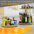 Lazy Susan Organizer - 9 Inch Non-Skid Bamboo Rotating Spice Rack for Kitchen Countertop Organizer