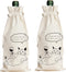 PurpleEssences Wine Gift Bag Reusable - Natural Cotton Linen Bottle Cover for