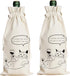 PurpleEssences Wine Gift Bag Reusable - Natural Cotton Linen Bottle Cover for
