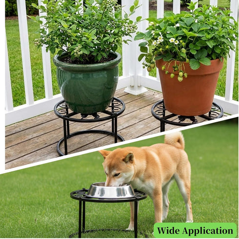 2 Pack Cedilis Chicken Feeder Stand, Heavy Duty Iron Stand for Chicken Coop Poultry Feeder and Waterer Buckets Indoor