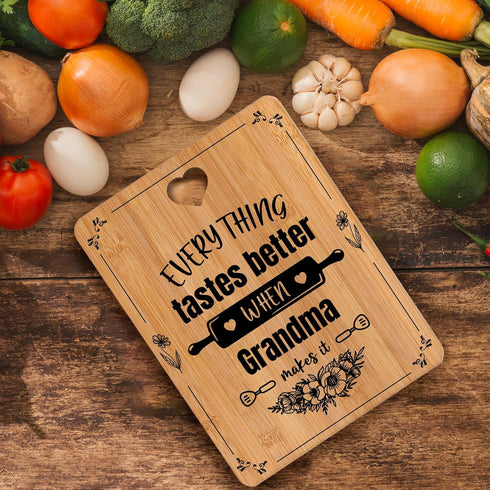 Grandma Birthday Gifts - Engraved Bamboo Cutting Board Gifts for Grandma, Grandma Gifts with Touching Sayings, Birthday Gifts for Grandma Nan Nanny Gifts for Birthday, Christmas, Thanksgiving by Apjielop