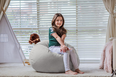 Wekapo Stuffed Animal Storage Bean Bag Chair Cover - Stuffable Zipper Beanbag for Organizing Children Plush Toys