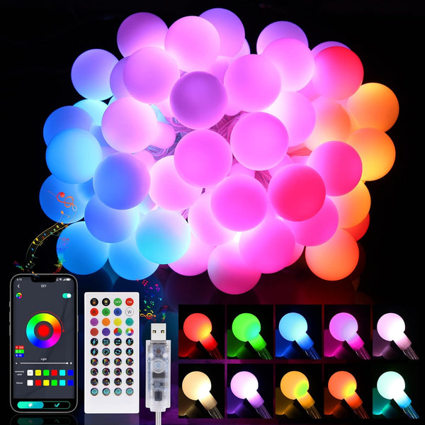OMIKA Smart Christmas Lights Indoor, 29.5ft 60LED 213 Modes USB Powered Decorative