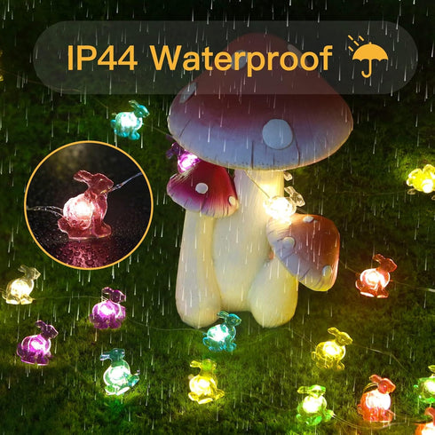 12.8ft 40LED suddus Easter Bunny Battery Operated String Lights, Waterproof Colorful Easter Fairy Lights with Timer