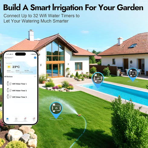 Insoma WiFi Water Timer for Garden Hose, Smart Sprinkler Timer, APP Remote Control WiFi Hose Timers, Voice Control
