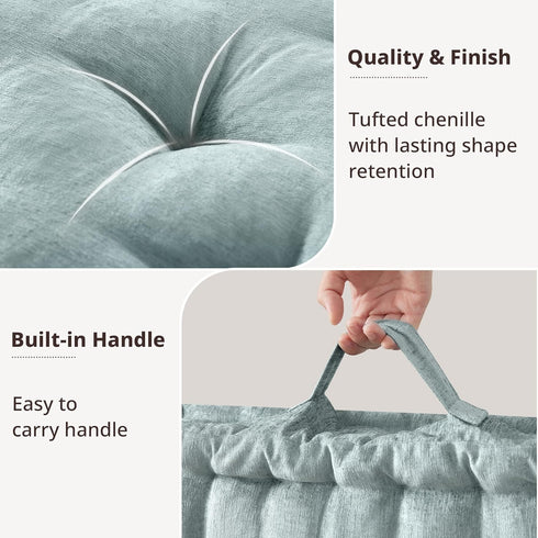 24" 24" 5" Intelligent Design Large Floor Pillow for Adults Yoga or Meditation Cushion with Handle, Floor Cushion
