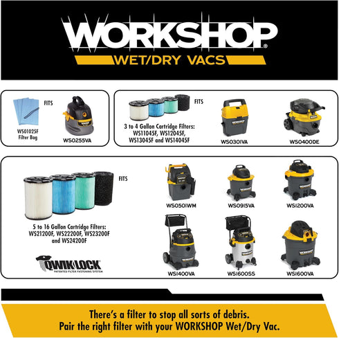 WS25014A 2-1/2-inch WORKSHOP Wet/Dry Vacs Shop Vacuum Accessories Floor Brush Attachment for Wet Dry Vacuum Cleaners