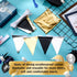 Tatuo 40 Feet Graduation Fabric Pennants Bunting Banner, 42 Pcs Floral Triangle Flags for Party Decoration