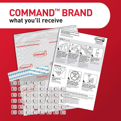 Command Pack, 45 54 0.3 lb Clear Indoor Mini Light Clips Value Clips, Strips, Damage-Free String Light Hangers