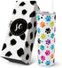 SassyCups 20 oz Vacuum Insulated Stainless Steel Tumbler with Dog Paw Print, Includes Straw and Lid