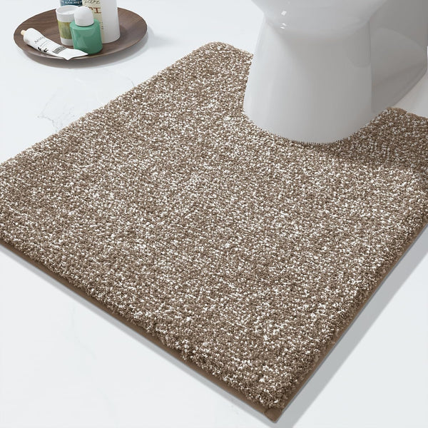 Yimobra Bathroom Rugs Mat, Extra Soft Non-Slip Water Absorbent Thick Floor Mats, 24" x 20", Brown&White