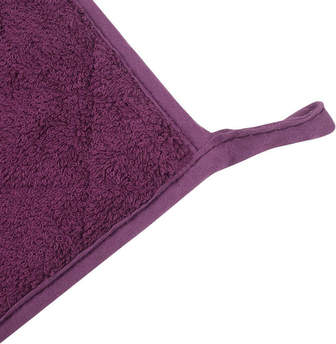 100% Cotton Kitchen Everyday Basic Terry Pot Holder, Heat Resistant Coaster, Set of 5, Grape
