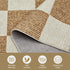 EcoNest 2x3 Washable Door Mat Indoor Entrance Checkered Rug, Beige and White Area Rug,Low Pile Lightweight Indoor