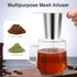 IPOW 2 Pack Extra Fine Mesh Coffee Filter, Micron Mesh Tea Infuser with Coaster Lid and Double-sided Handle