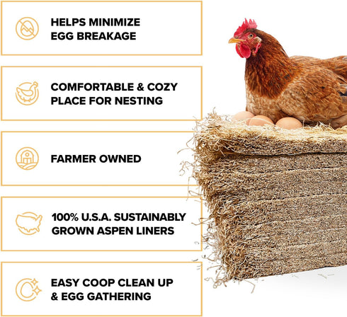 13 13 (10 Pack) Eaton Pet and Pasture, Premium Laying Hen Nesting Pads, USA Grown & Sustainably Harvested, x
