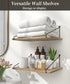 Afuly 12 Inch Deep Floating Shelves for Wall - Rustic Farmhouse Wall Mounted Hanging Shelf, Set of 2