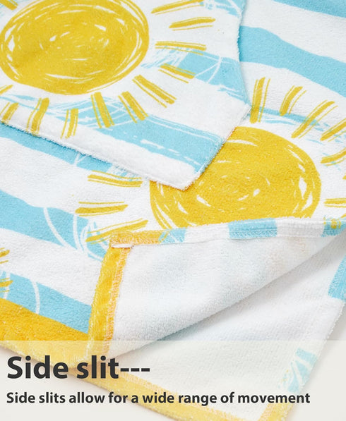 7-10 MissShorthair Hooded Beach Towel for Kids, Cute Towel Poncho Boys&Girls, Swim Changing Robe, Surf Poncho