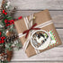6pcs Christmas Farmhouse Rustic Ornaments Set, 3D Glitter Reindeer Wood Tree Decorations for Christmas