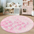 5 ft Pink Fluffy Round Rugs for Girls Bedroom,Plush Circle Area Rugs for Living Room Cute Shaggy Circular Carpet Furry