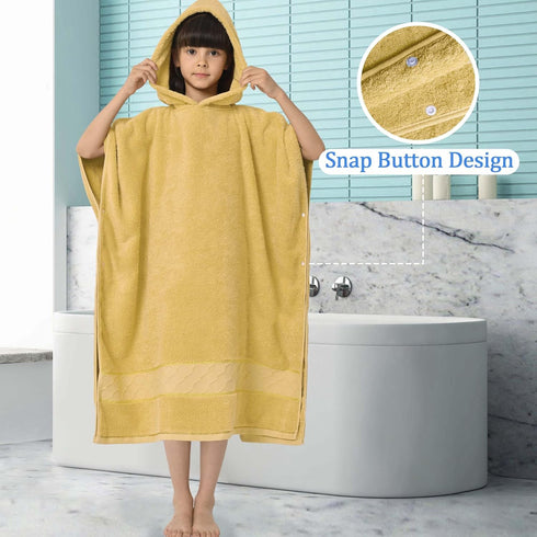 Kids(8-14Years),Oversized 100% (600GSM) Swimming VOOVA & MOVAS Poncho Towels for Cotton Thick Absorbent Bath Robe