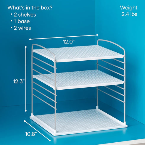 YouCopia UpSpace Cabinet Box Organizer - Adjustable Kitchen and Pantry Shelf for Plastic Wrap and Foil Storage, Extra