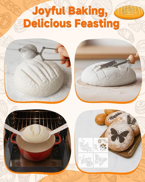 AIZMOZIA Complete Sourdough Starter Kit With Woven Proofing Basket, Sour dough Starter jar, Sourdough Bread Baking