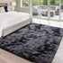Hutha 6x9 Large Area Rugs for Living Room, Super Soft Fluffy Modern Bedroom Rug, Tie-Dyed Dark Grey Indoor Shag Fuzzy