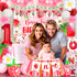 Set 1st RainMeadow Premium Berry First Birthday Decorations - Strawberry Birthday Decorations Girl with Banner