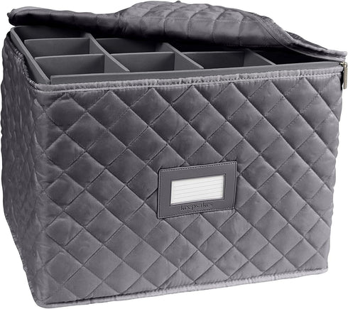 Covermates Keepsakes Adjustable Glassware Storage with Padded Protection and ID Window