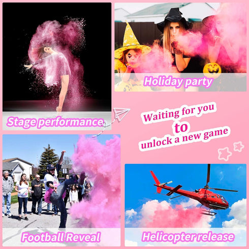 1 lbs POPUPARTY Gender Reveal Powder - Pink Perfect for Baby Reveal Balloons, Burnouts, Car Exhaust, Photoshoots