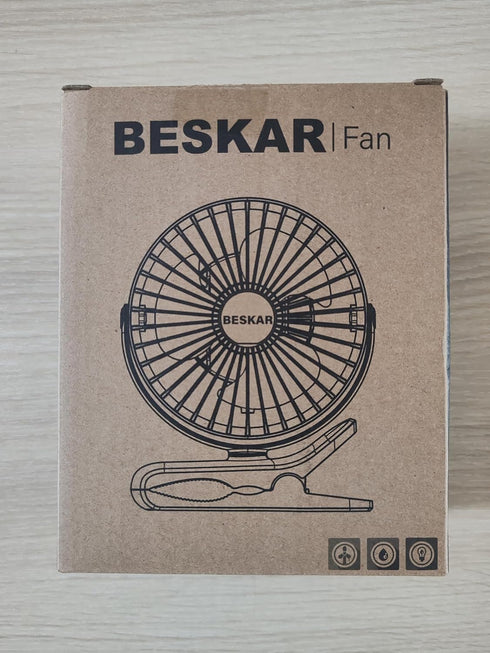 BESKAR Clip on Fan - 360° Rotation Quiet Stroller Fan with Strong Airflow, Portable Small Fan for Office, Bedroom