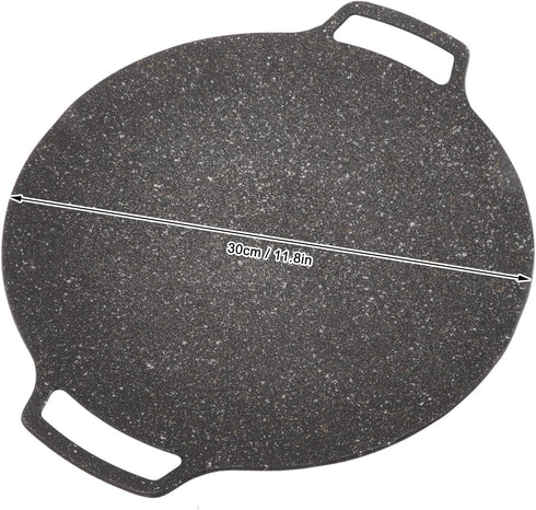 Teppanyaki Frying Pan, Nonstick Circular Griddle for Korean BBQ, High Thermal Conductivity, 30cm
