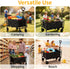 220 LBS Collapsible Folding Wagon Cart with Wheels, Capacity, Lightweight Portable Utility Cart with Flexible Handle