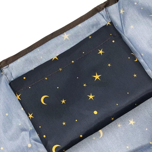 allydrew (Set 2), Foldable Tote Nylon Reusable Grocery Bag of Moon & Stars