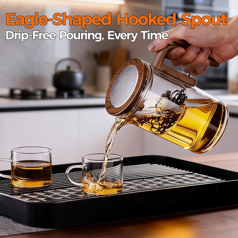 20 oz (600 ml) Enchanted Tea Pot, Magic Tea Pot for Loose Leaf Tea Steeper, Heat Resistant Borosilicate Glass Teapot