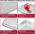 P&P CHEF Mini Toaster Oven Pan Set of 2, 9 x 7 x 1 Inch Stainless Steel Small Baking Cookie Pan for Cooking & Roasting