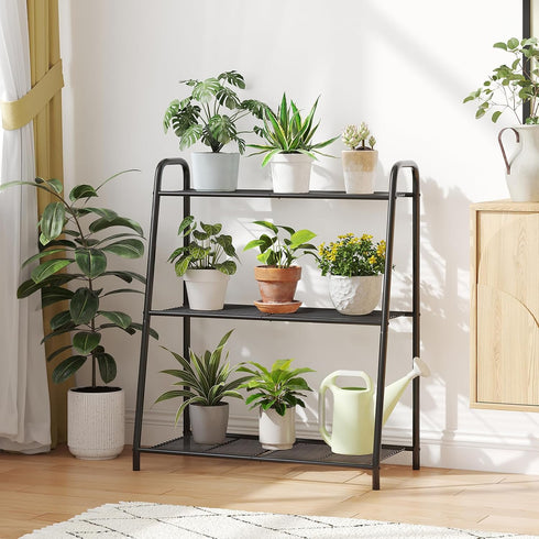 Kitsanery Plants,3 Metal Plant Stand Indoor Outdoor for Multiple Tier Plant Shelf,Large Heavy Duty Flower Holder Ladder