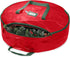 ZOBER Christmas Wreath Storage Container, 36 Inch Bag for Artificial Wreaths with Durable Handles - Red