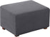 Charcoal Gray Flamingo P Stretch Ottoman Slipcover - Folding Storage Stool Protector, Soft Rectangle with Elastic