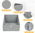 DIMJ Storage Bins for Closet, 6 Packs Trapezoid Fabric Baskets with Front Handle for Toys, Books, Clothes, Grey