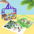 OPELETNNT 6 Packs Books6 Large Toy Storage Bags with Labels, Reusable Clear PVC Board Game Storage, Travel Waterproof