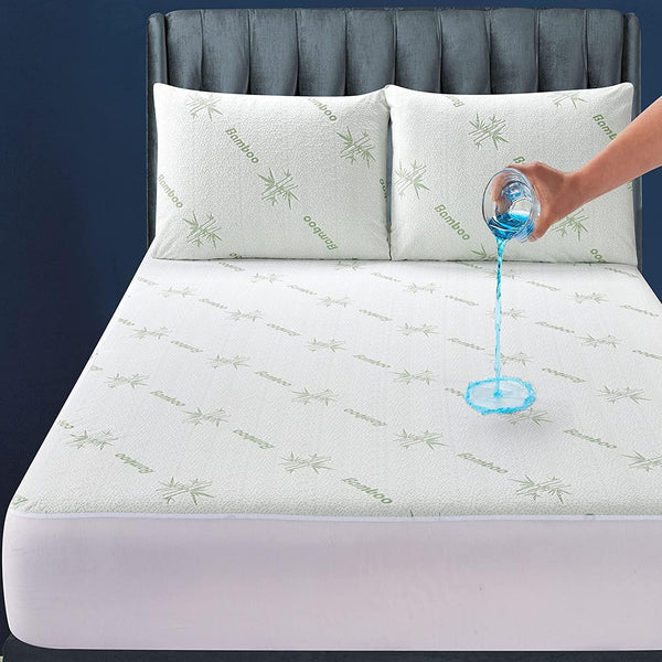 Niagara King Mattress Protector - Waterproof Premium Cover, Green Viscose Bamboo, 78x80, Non Noisy Cooling, Ultra