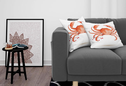 Pack 2, 2 Pcs-36" 16", Ambesonne Crabs Pillow Cushion Cover of Sea Animals Theme in Watercolor Style Effect a Big Crab