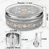 7 7 7 (7.3 Inch) KSJONE Designer Spice Box, Spice Jars, Holds Spices, Steel Spice Container with Spoons, Storage
